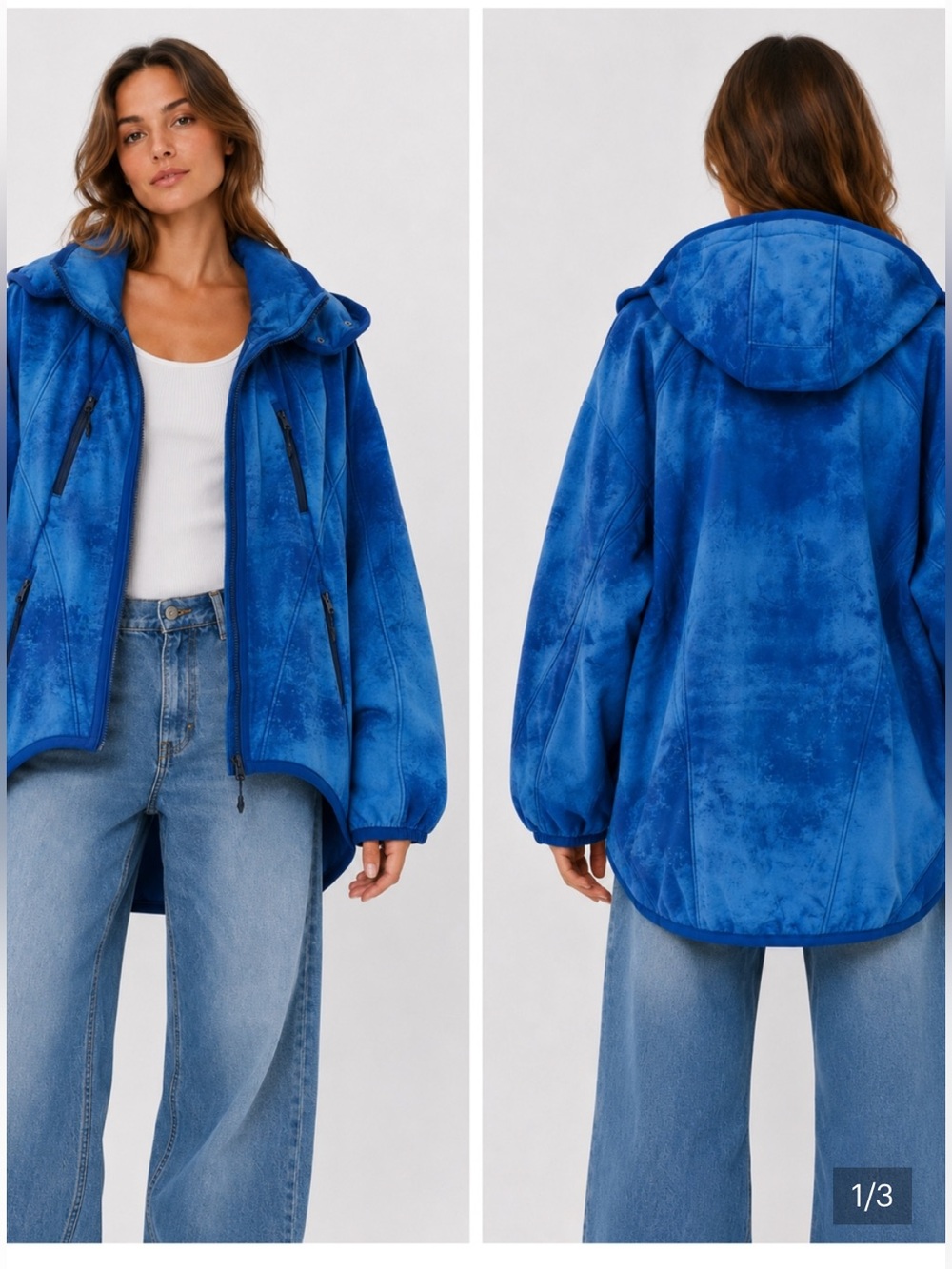 Free People Movement Canyon Crushin’ jacket- blue Medium
